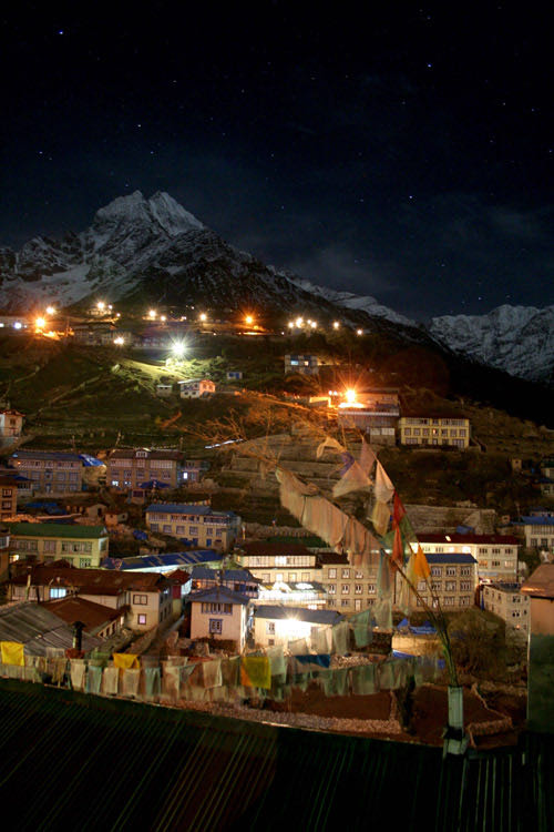 Namche Bazaar at night